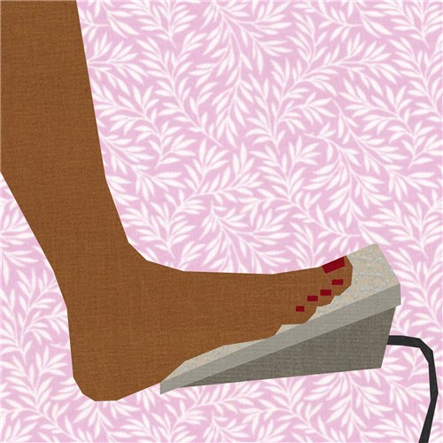 Sewing in Bare Feet Sewing Machine Foot Pedal  Quilt Block  FPP Pattern