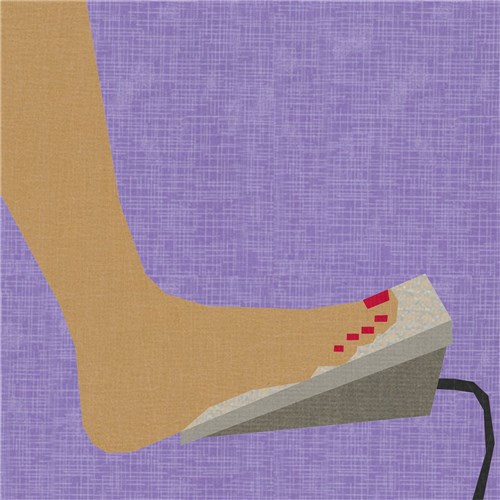 Sewing in Bare Feet Sewing Machine Foot Pedal  Quilt Block  FPP Pattern