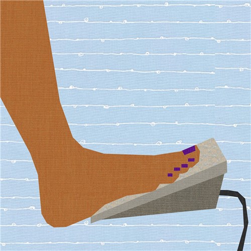 Sewing in Bare Feet Sewing Machine Foot Pedal  Quilt Block  FPP Pattern