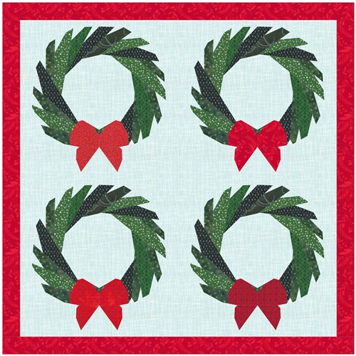 Christmas Wreath  Quilt Block  FPP Pattern