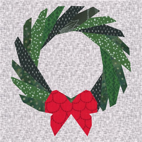 Christmas Wreath  Quilt Block  FPP Pattern