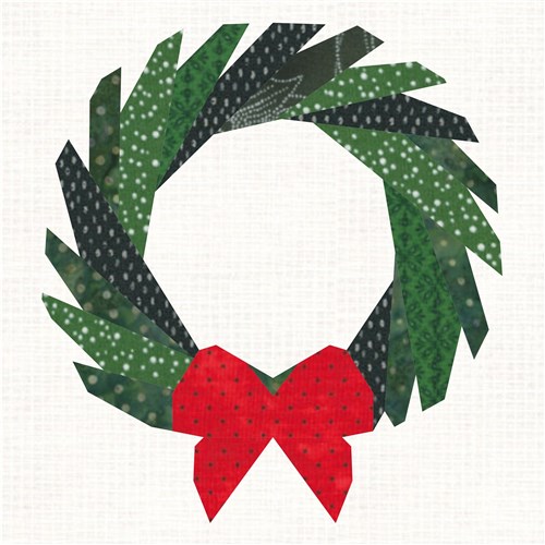Christmas Wreath  Quilt Block  FPP Pattern
