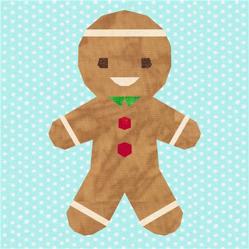 GIngie the Gingerbread  Quilt Block  FPP Pattern