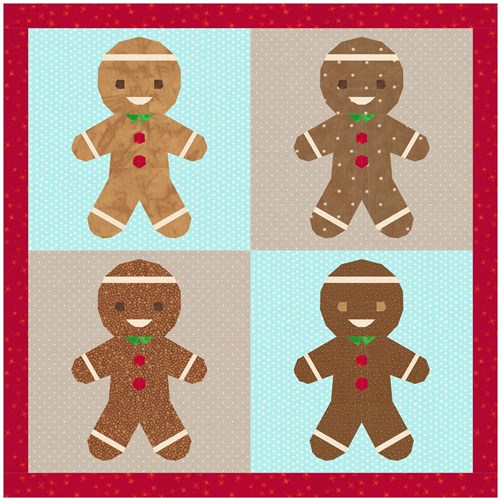GIngie the Gingerbread  Quilt Block  FPP Pattern