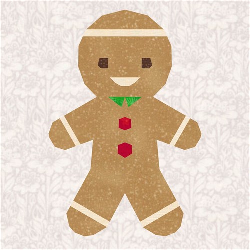 GIngie the Gingerbread  Quilt Block  FPP Pattern