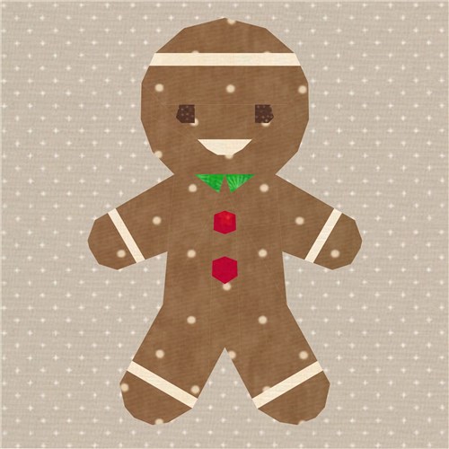 GIngie the Gingerbread  Quilt Block  FPP Pattern
