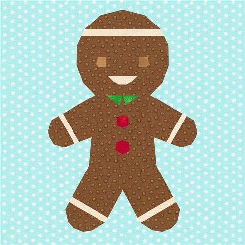GIngie the Gingerbread  Quilt Block  FPP Pattern