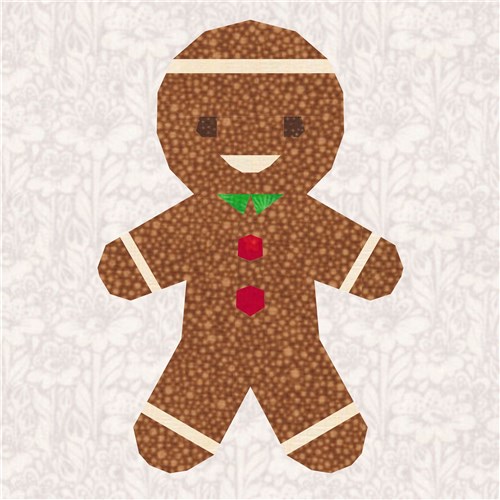 GIngie the Gingerbread  Quilt Block  FPP Pattern
