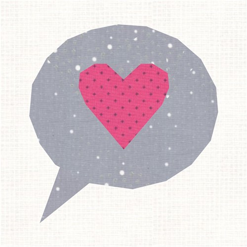 Love Heart Speech Bubble  Quilt Block  FPP Pattern