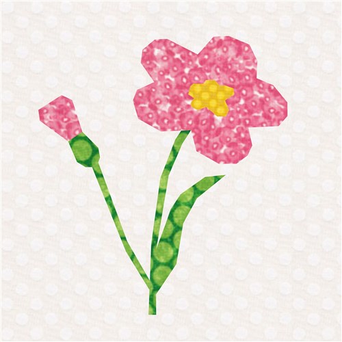 Forget-Me-Not Flower Quilt Block  FPP Pattern