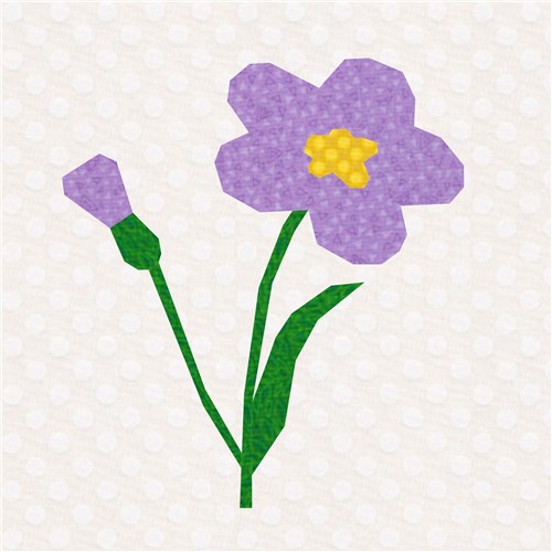 Forget-Me-Not Flower Quilt Block  FPP Pattern