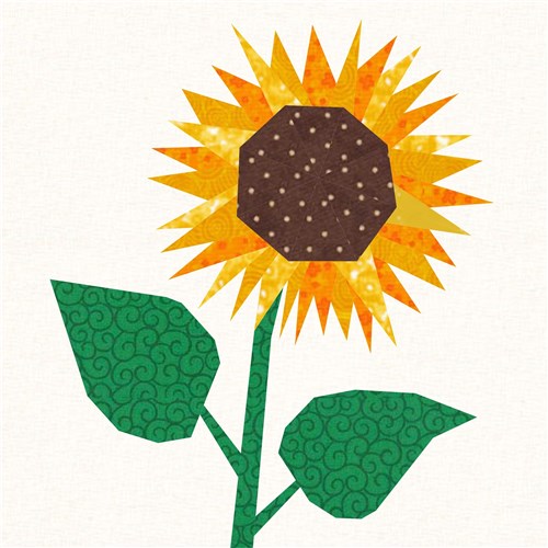 Sunflower  Quilt Block  FPP Pattern