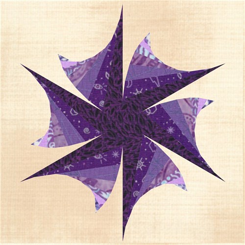 Iris Fold Flower  Quilt Block  FPP Pattern