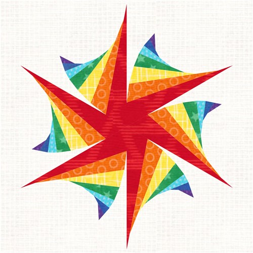 Iris Fold Flower  Quilt Block  FPP Pattern