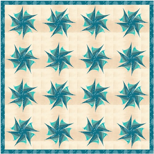 Iris Fold Flower  Quilt Block  FPP Pattern