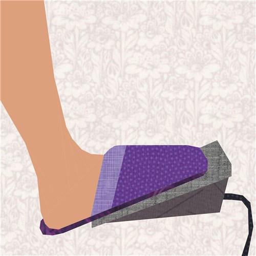 Sewing in Slippers Sewing Machine Foot Pedal  Quilt Block  FPP Pattern