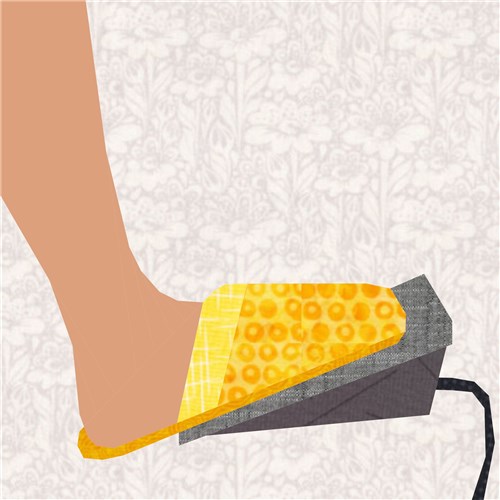 Sewing in Slippers Sewing Machine Foot Pedal  Quilt Block  FPP Pattern