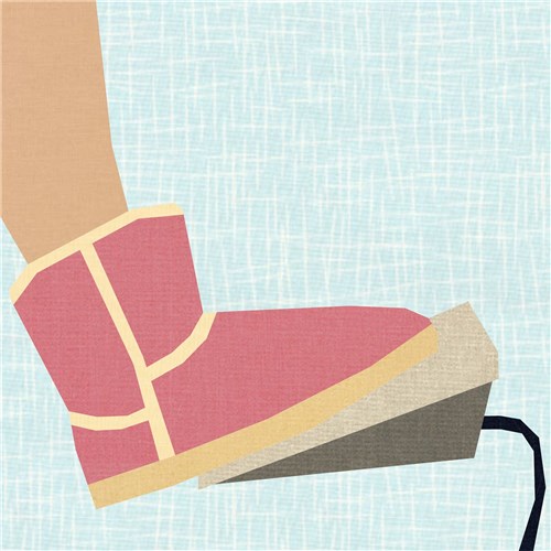 Sewing in Boots Sewing Machine Foot Pedal  Quilt Block  FPP Pattern