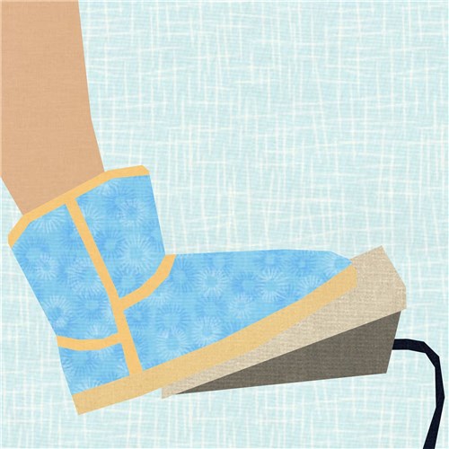 Sewing in Boots Sewing Machine Foot Pedal  Quilt Block  FPP Pattern
