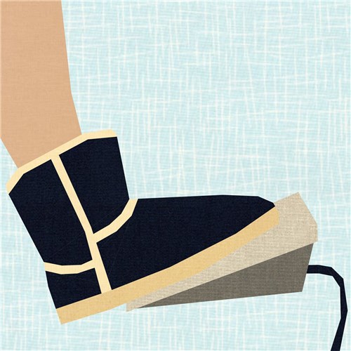Sewing in Boots Sewing Machine Foot Pedal  Quilt Block  FPP Pattern