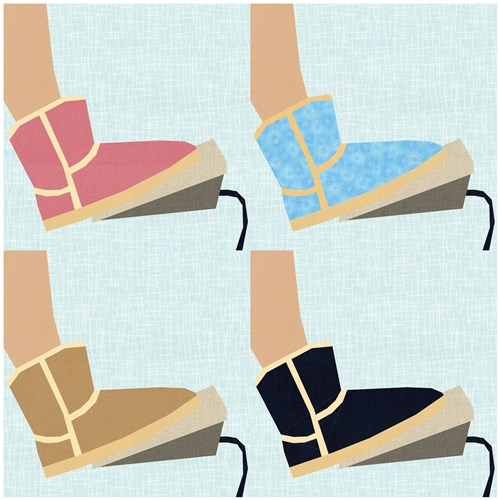 Sewing in Boots Sewing Machine Foot Pedal  Quilt Block  FPP Pattern