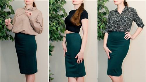 Knee Length Stretch Skirt PDF Sewing Pattern