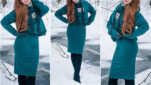 Knee Length Stretch Skirt PDF Sewing Pattern