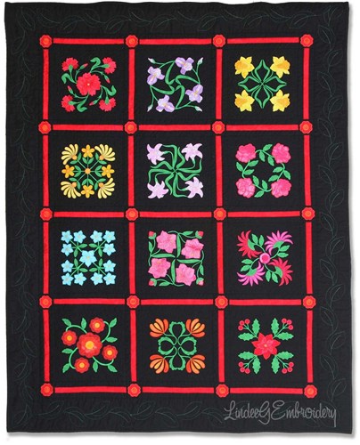 Birth Month Flowers of the Year Applique Quilt Bundle
