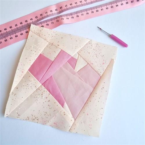 Double hearts Foundation Paper Piecing Quilt block