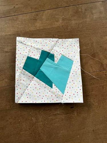 Double hearts Foundation Paper Piecing Quilt block