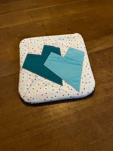 Double hearts Foundation Paper Piecing Quilt block