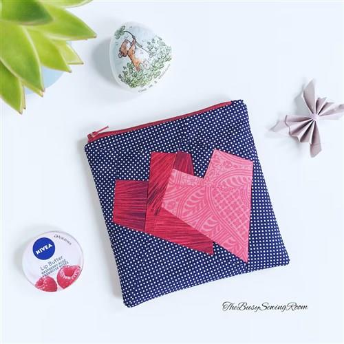 Double hearts Foundation Paper Piecing Quilt block