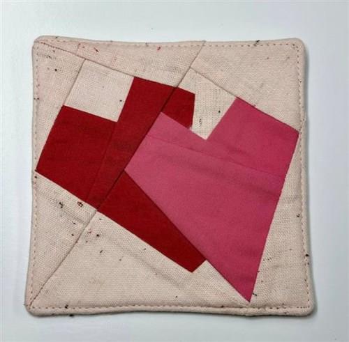 Double hearts Foundation Paper Piecing Quilt block