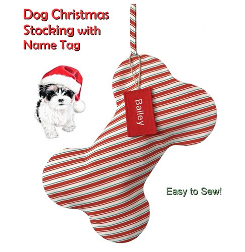 Dog Christmas Stocking Sewing Pattern