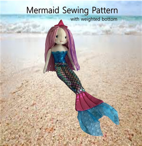 Mermaid Doll with Weighted Bottom Sewing Pattern
