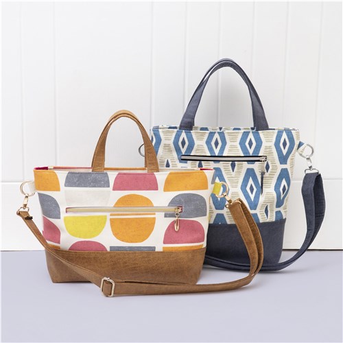 Eden Zipped Tote Bag, PDF Sewing Pattern & Video Tutorial, Beginner Handbag, 2 Sizes