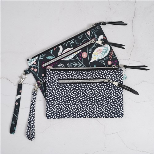 Lena Wristlet Pouch, PDF Sewing Pattern & Video Tutorial, Beginner Zipper Pouch, 2 Sizes