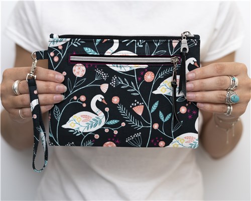 Lena Wristlet Pouch, PDF Sewing Pattern & Video Tutorial, Beginner Zipper Pouch, 2 Sizes