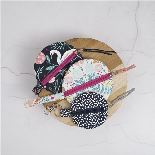 Naima Circle Coin Purse, Sewing Pattern PDF & Video Tutorial, 2 Sizes