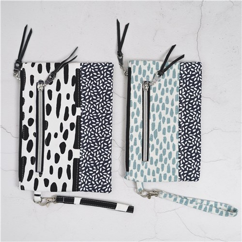 Ria Wristlet Pouch, PDF Sewing Pattern & Video Tutorial, Beginner Zipper Pouch, 2 Sizes
