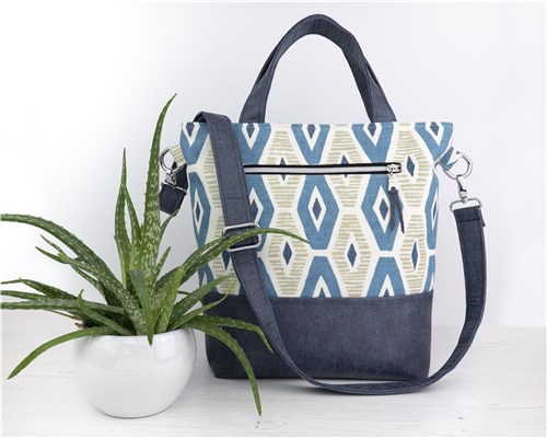 Eden Zipped Tote Bag, PDF Sewing Pattern & Video Tutorial, Beginner Handbag, 2 Sizes