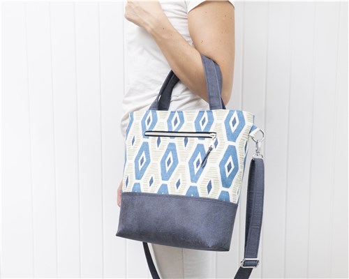 Eden Zipped Tote Bag, PDF Sewing Pattern & Video Tutorial, Beginner Handbag, 2 Sizes
