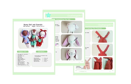 Bunny stuffed animal sewing pattern