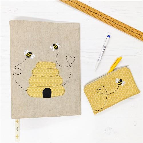 Applique Bee Folder Cover & Pouch Sewing PDF Pattern