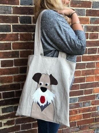 Dog Applique Tote Bag Sewing PDF Pattern Dog Applique Tote Bag Sewing PDF Pattern