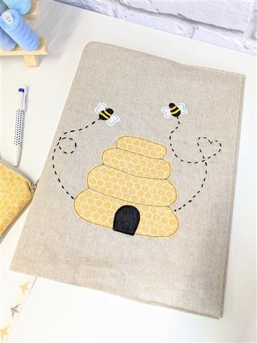 Applique Bee Folder Cover & Pouch Sewing PDF Pattern