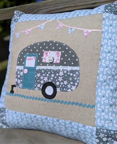Caravan Applique Cushion Sewing PDF Pattern