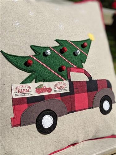 Applique Christmas Truck Pillow Sewing PDF Patterns