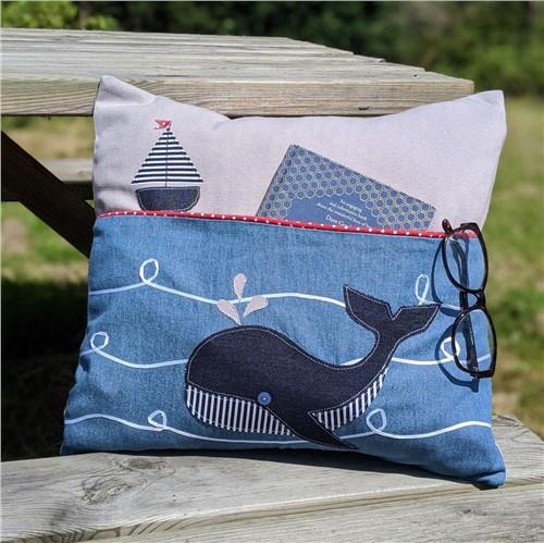 Whale Reading Pillow Sewing PDF Patterns