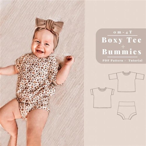 Boxy Tee & Bummies PDF Clothing Pattern Boxy Tee & Bummies PDF Clothing Pattern